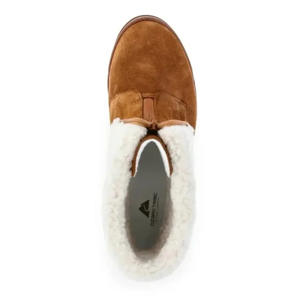Ozark Trail Women's Wedge Faux Shearling WaterProof Suede Snow Zip Boots size 10